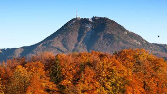 Berg mit Sender im Herbst | © Tourismusverband Bergheim/Herbert Podlipnik