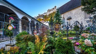 Grabdenkmäler und Gruften, Festungsberg mit Festung | © Tourismus Salzburg/Günter Breitegger